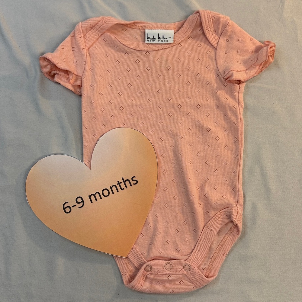 Nicole Miller - Peach Kids Short Sleeve One Piece Onesie/top